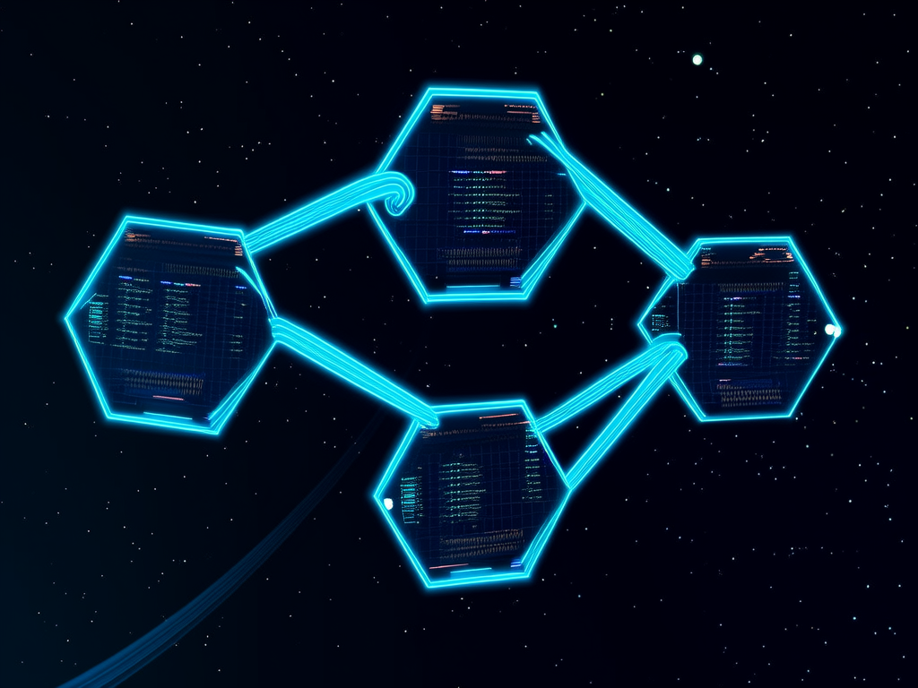 Abstract visualization of relational database tables connect