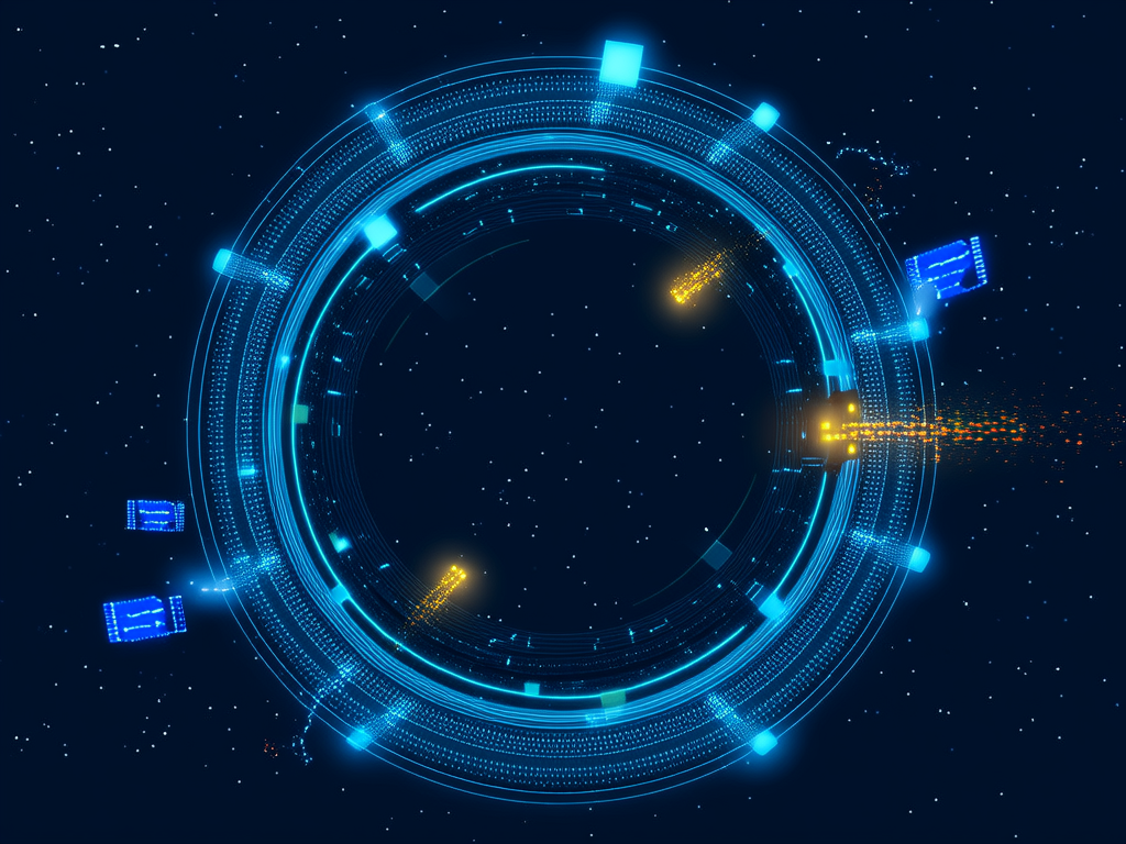 Consistent hashing ring as a futuristic carousel with data d