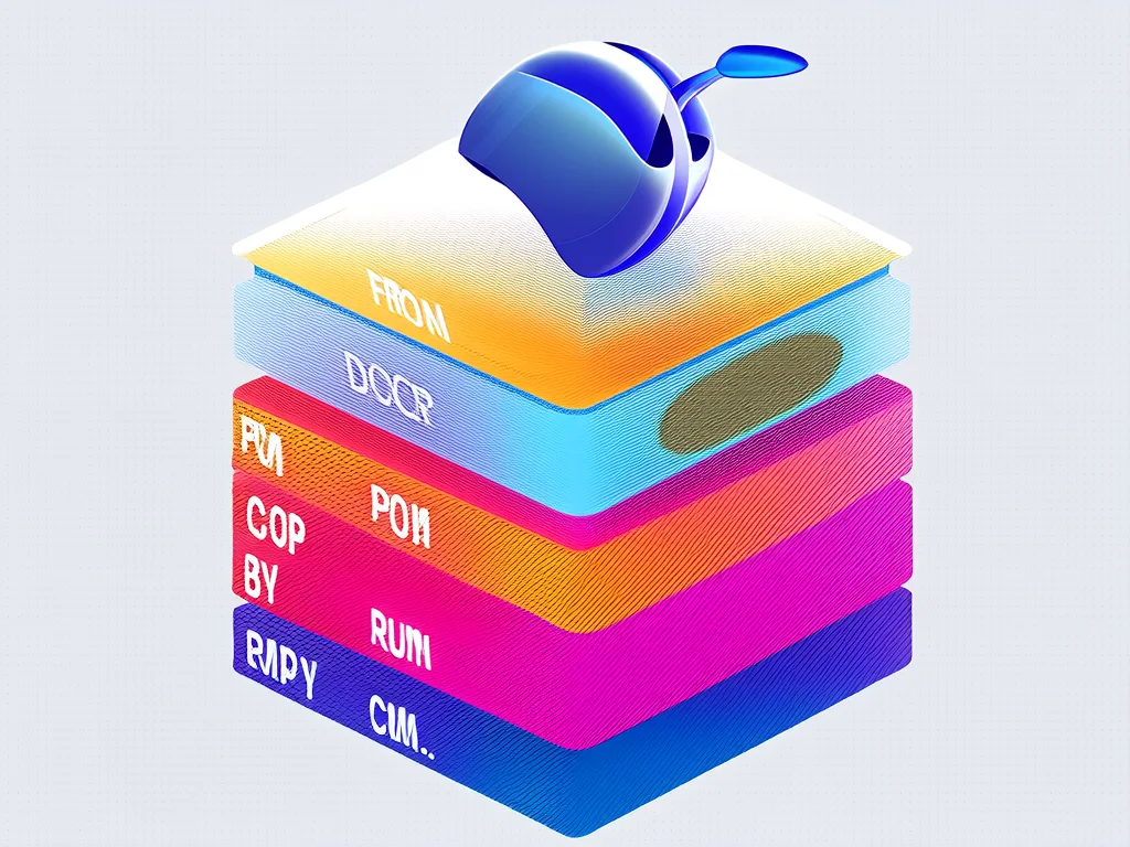 Docker image layers as geological rock strata, each layer a differential snapshot