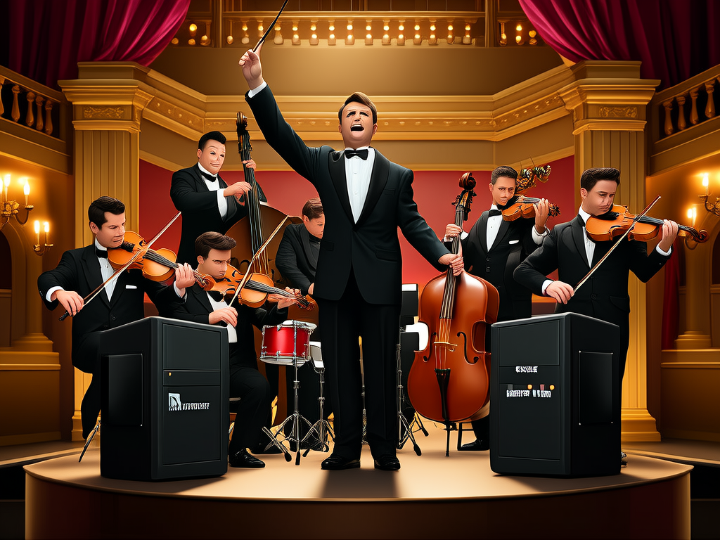 Docker compose orchestra conductor directing multiple servic