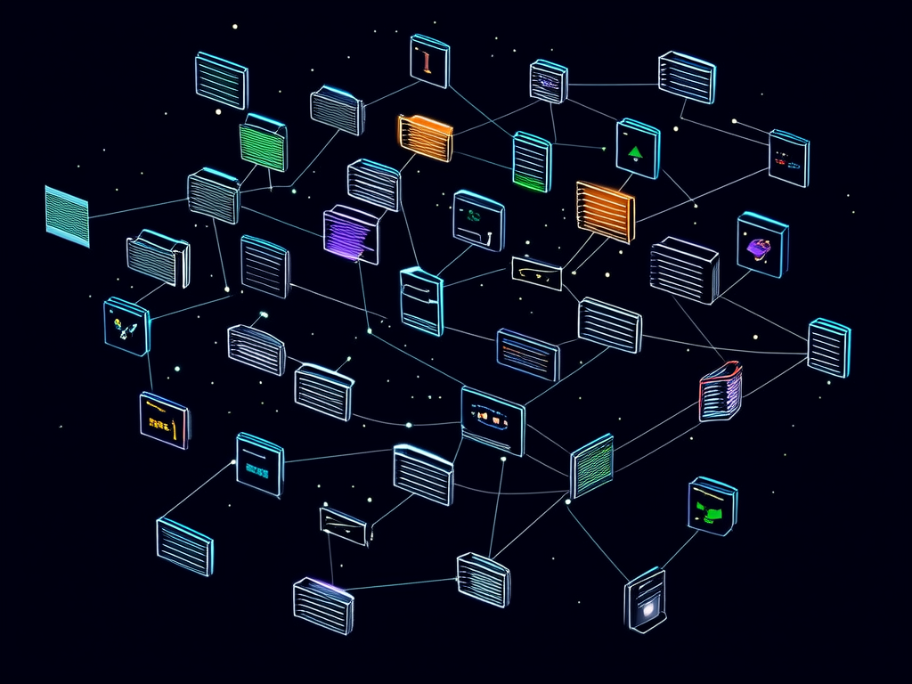 Microservices ecosystem interconnected containers forming a