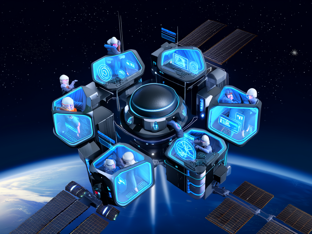 Kubernetes cluster as a space station with pods as modules