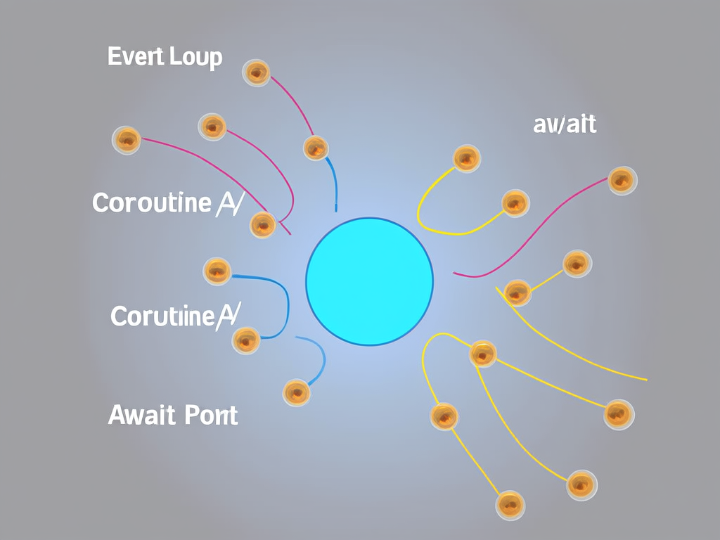 Asyncio event loop as a spinning wheel processing coroutines