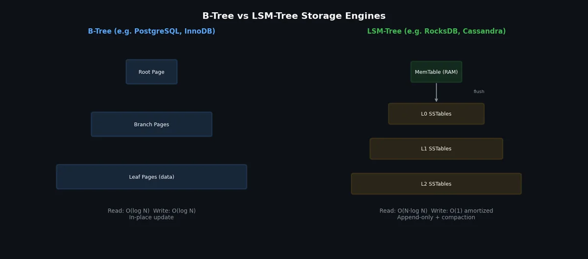 B-tree vs LSM-tree tradeoffs