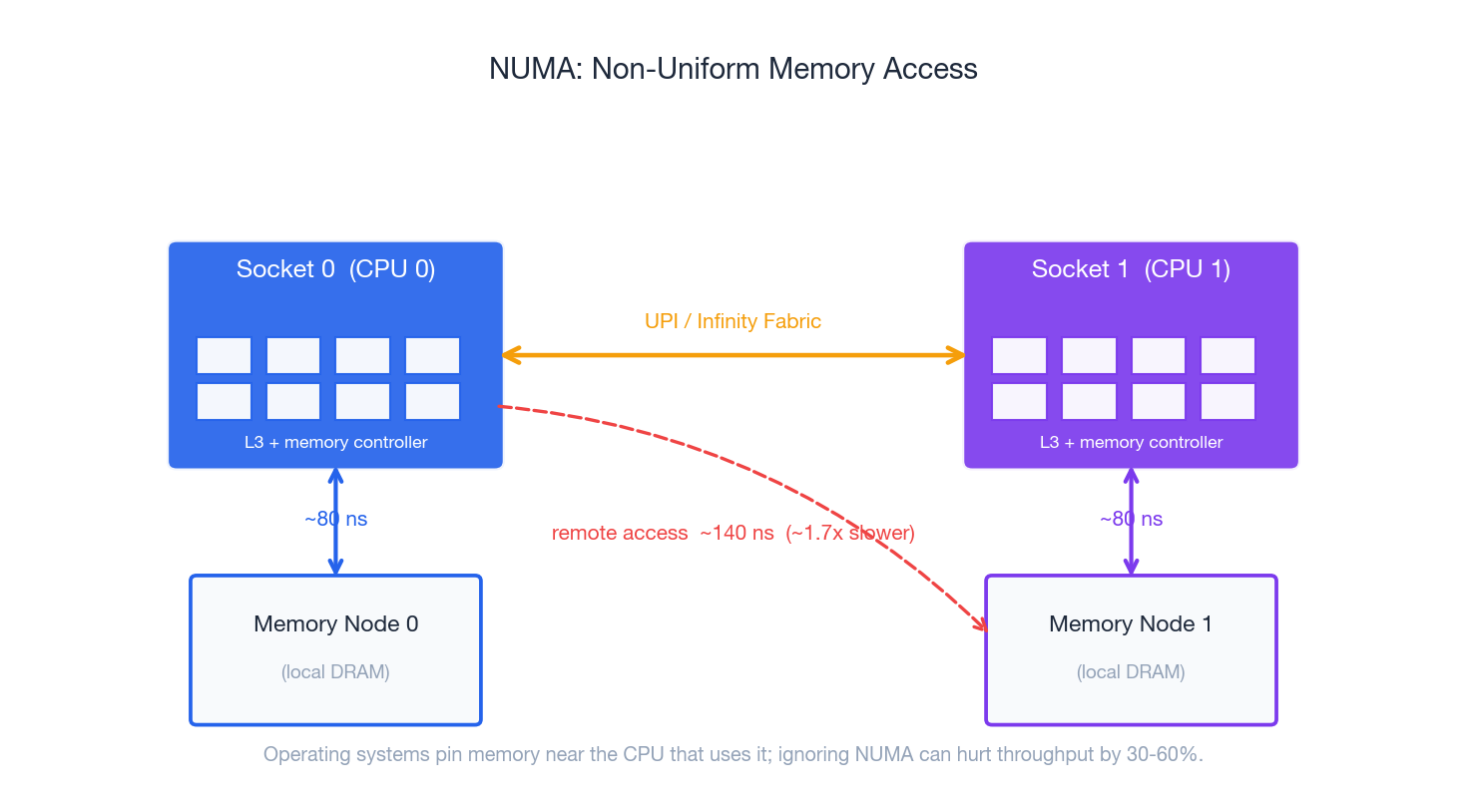 NUMA topology and access asymmetry