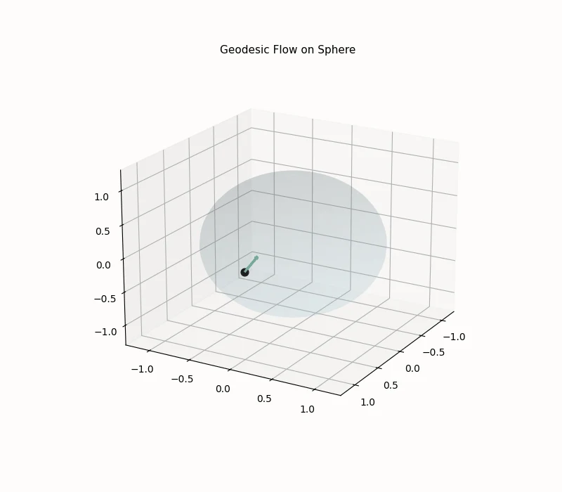 Animation: geodesic flow on a surface