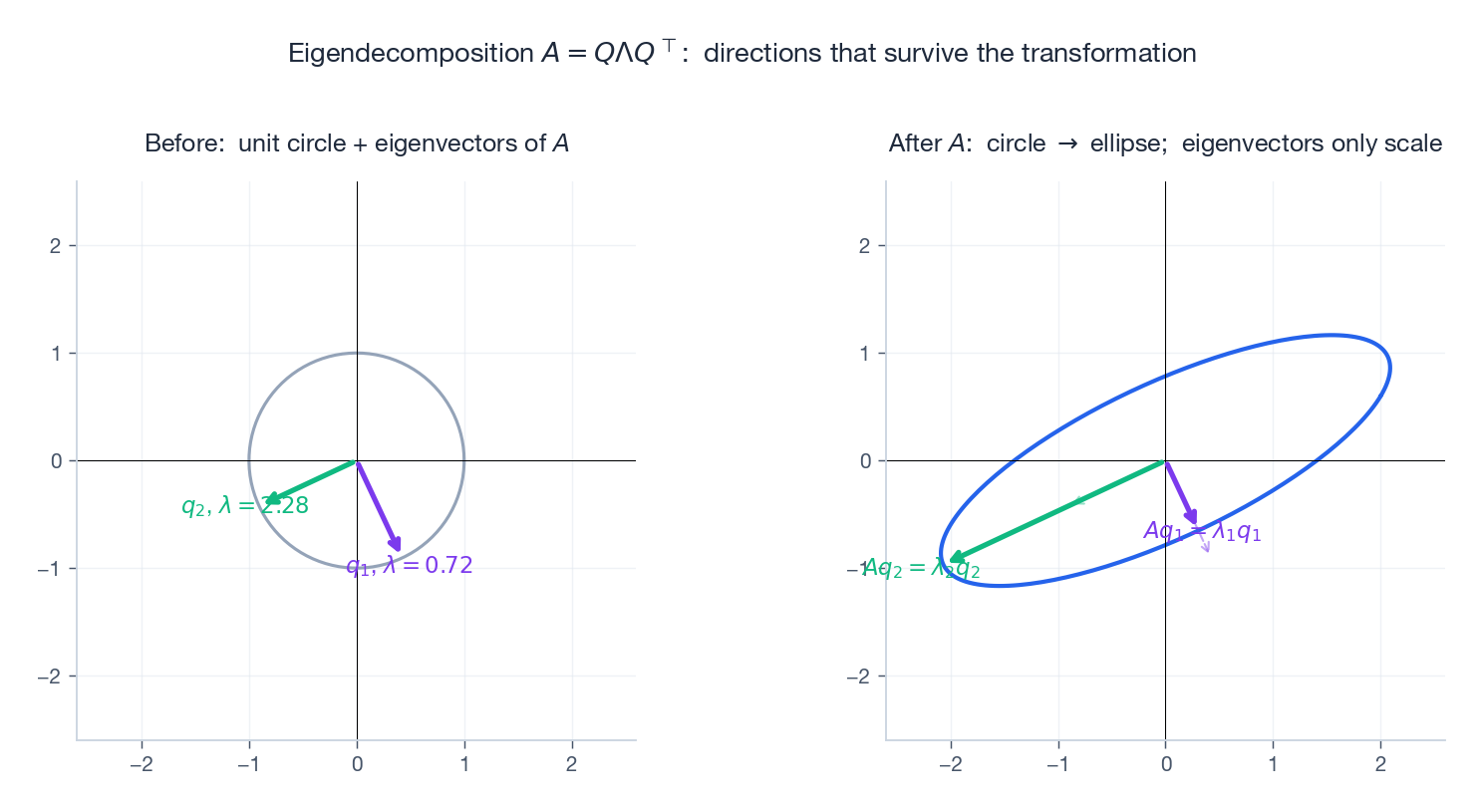 Eigendecomposition: directions that survive