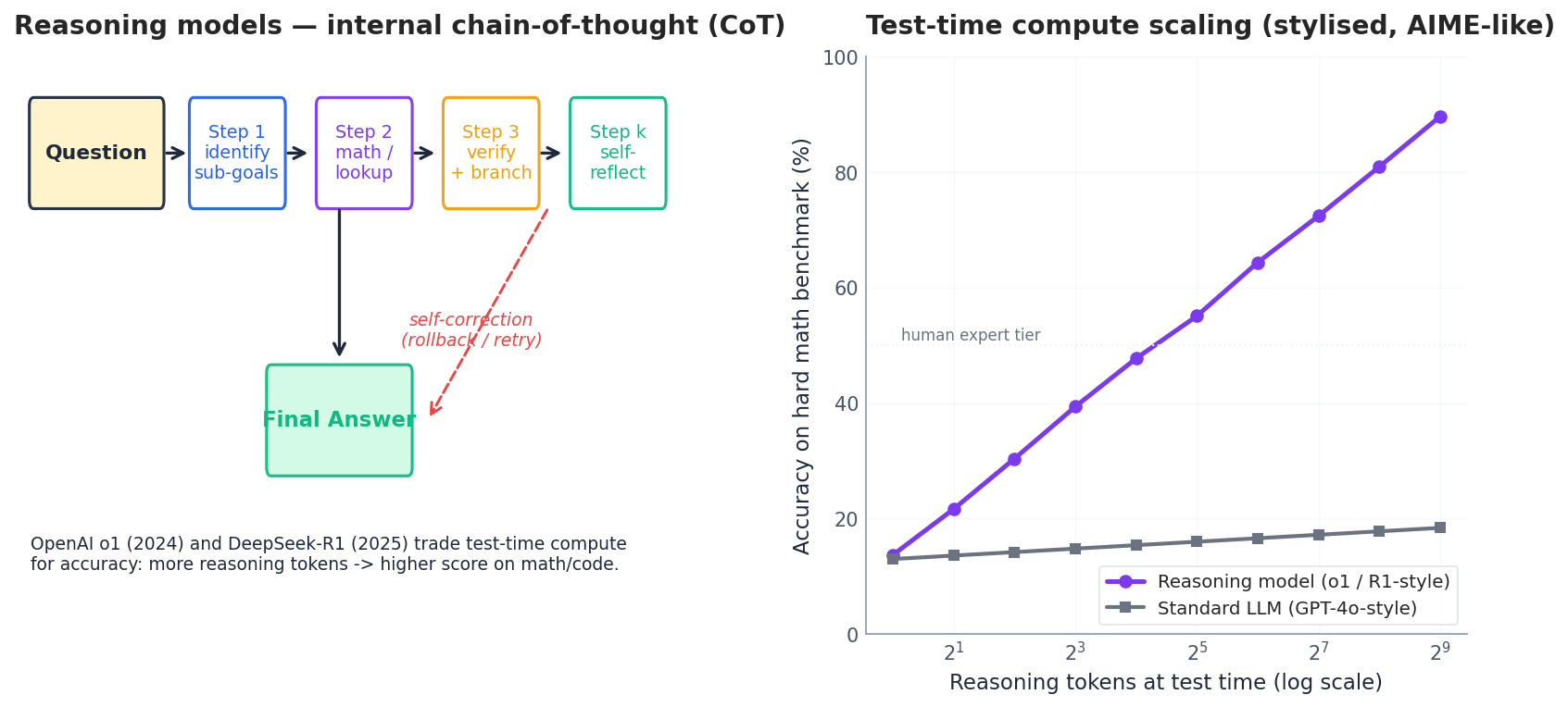 Reasoning models — chain-of-thought and test-time scaling