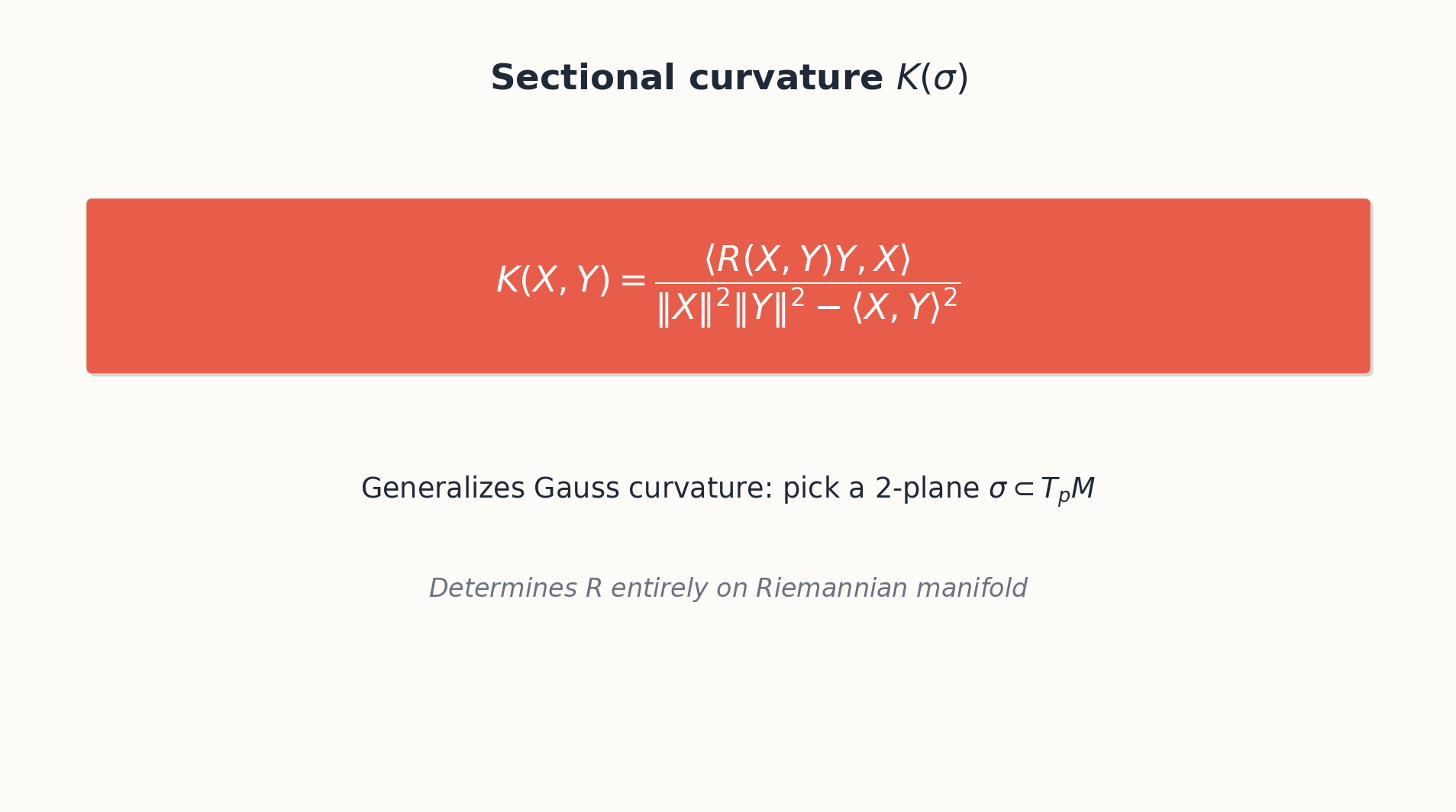 二维平面在切空间中的截面曲率 K(X,Y)