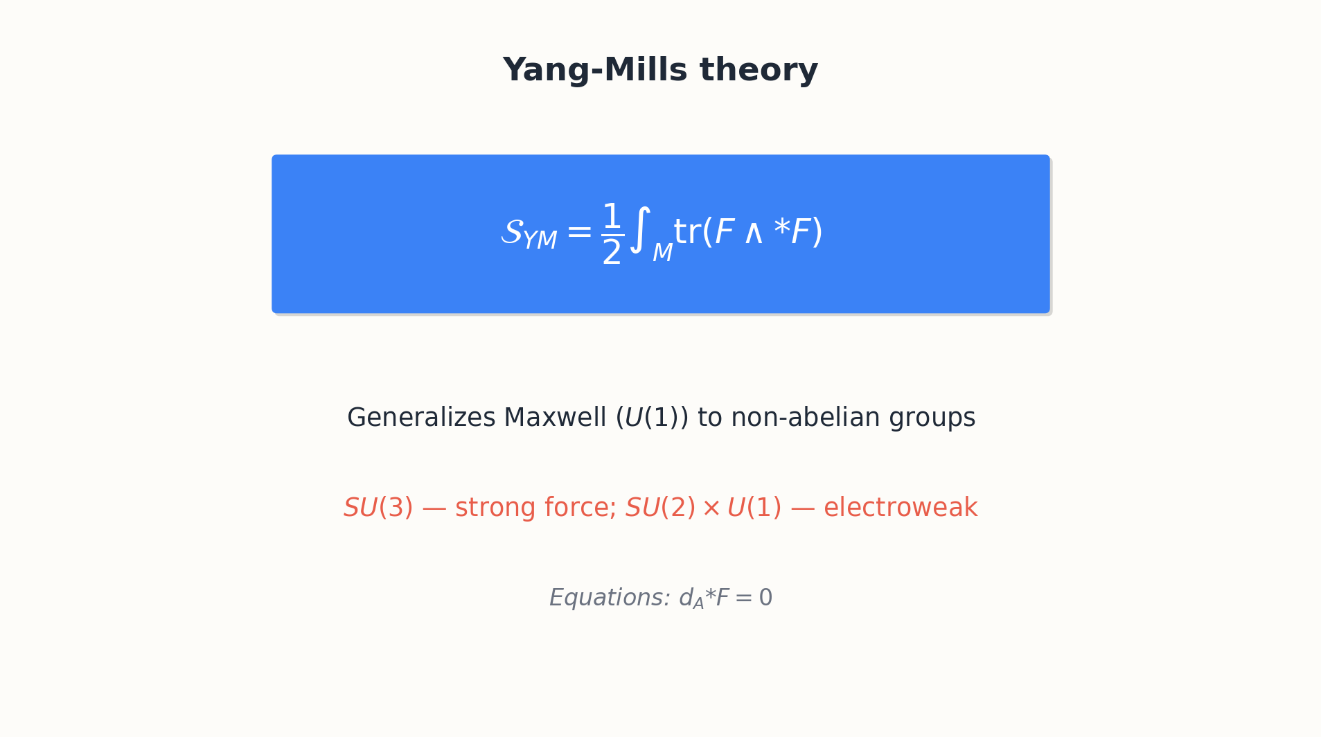Yang-Mills 场作为最小化 |F|^2 的联络